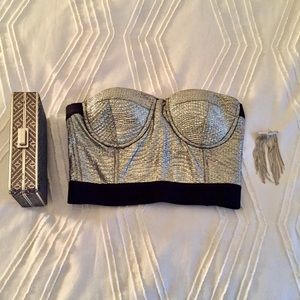 Forever 21 Metallic Corset Top